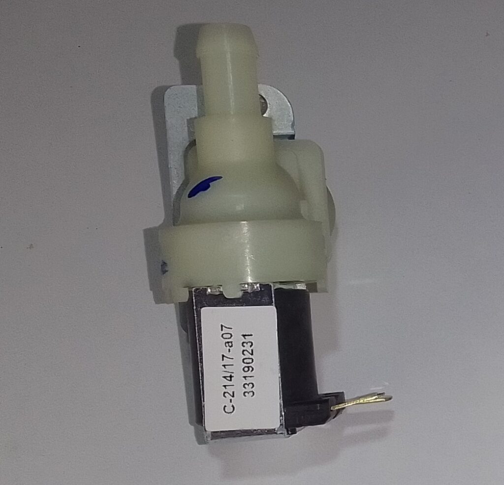 electroválvula de lavarropas con entrada de 1 via a 90 grados